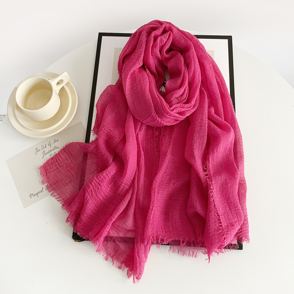 Femmes coton lin écharpe châle Hijab musulman Long foulard foulards bandeau solide foulards femme plaine foulard