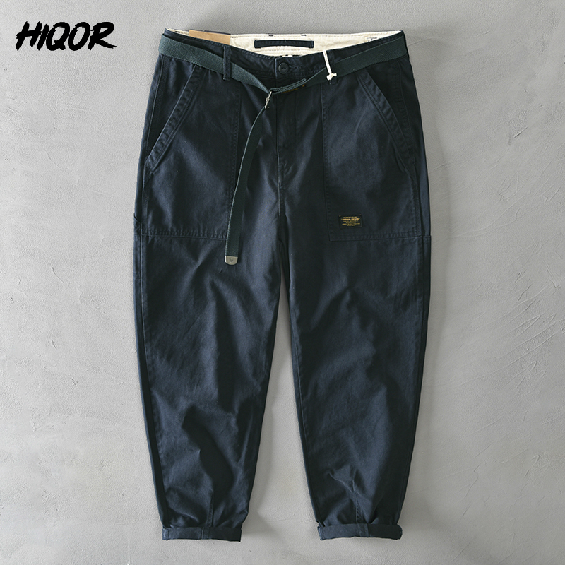 Pantalon Cargo Homme en Coton Printemps-Automne 2026 – Décontracté, Ample, Grandes Poches, Tendance Kaki, Style Harajuku Streetwear