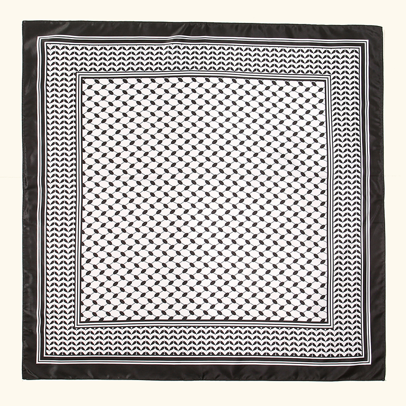 Foulard carré en Satin de soie arabe pour femmes musulmanes, imprimé numérique, élégant, décontracté, bandeau pour cheveux, 90x90cm, nouvelle collection
