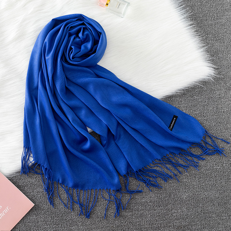 Écharpe Pashmina pour femmes, châles en cachemire doux, sensation de foulard, voyage, bureau, hiver, Hijabs chauds, solide, enveloppes pour dames, Bandana féminin