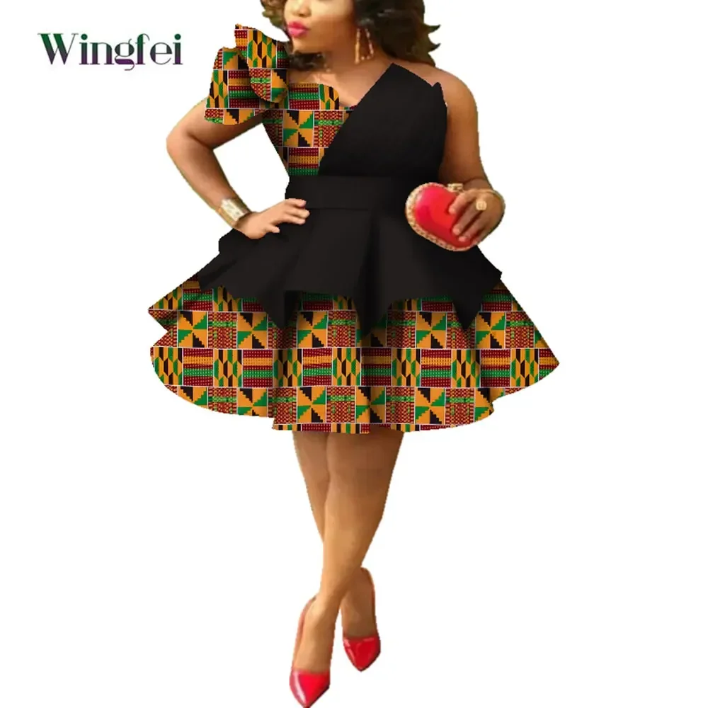 Robes africaines pour femmes Ankara imprimer bretelles robes multicouches Dashiki fête de mariage robe de soirée vêtements africains WY4213
