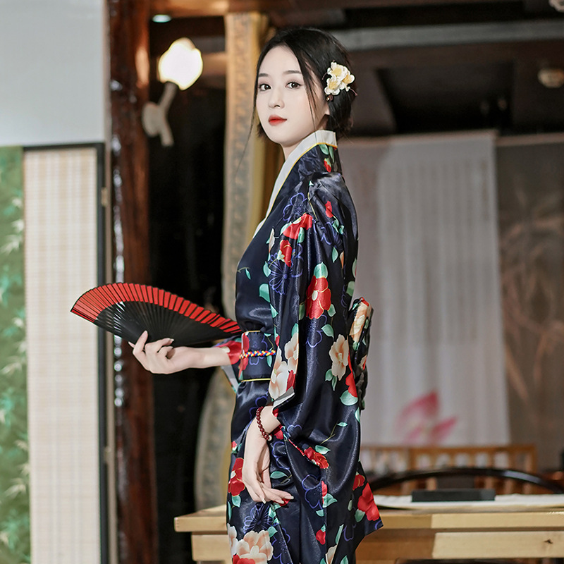 Kimono Japonais Traditionnel avec Obi Vintage pour Femme, Robe de Soirée, Geisha, Costume de Spectacle sur Scène, Cosplay