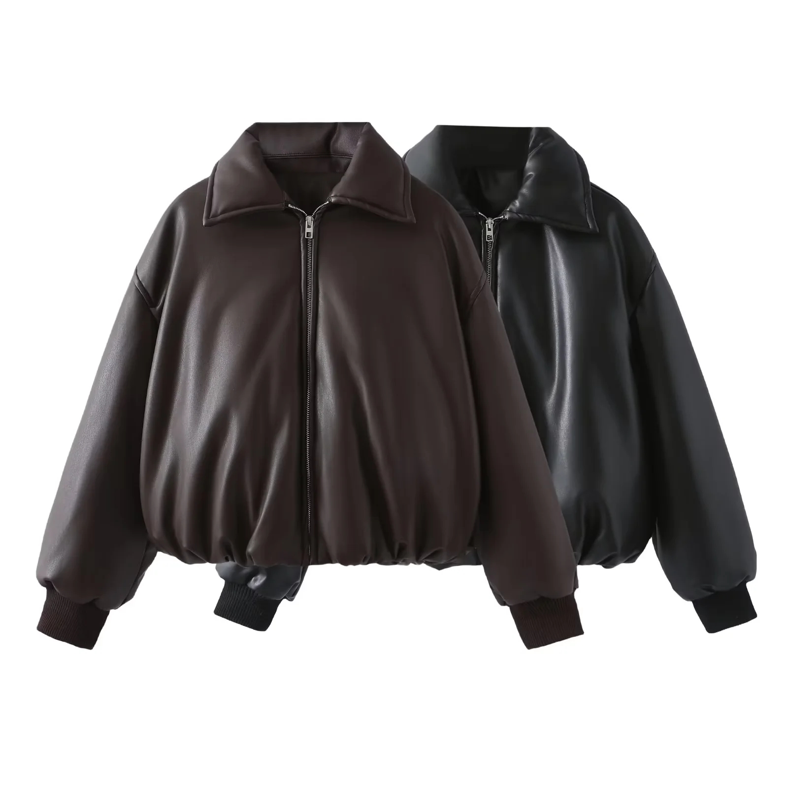 Blouson en cuir à manches longues pour femmes, vêtement d'extérieur, solide, streetwear, chaud