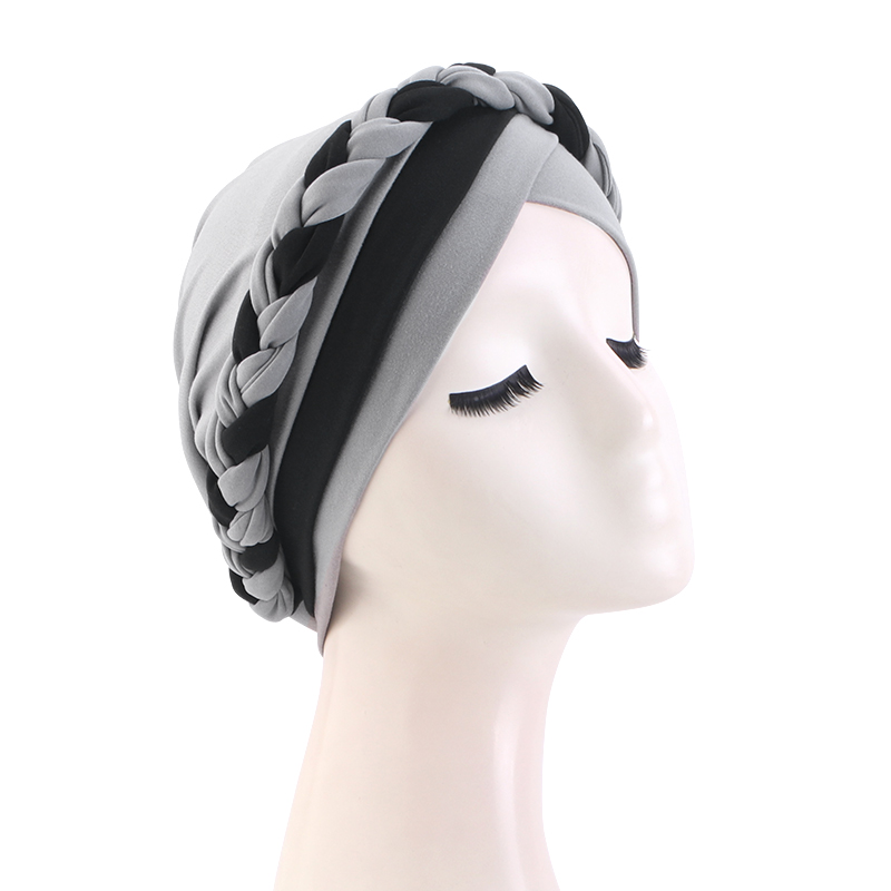 Femmes bohême imprimé tresse Turban Bonnet Hijab casquettes foulard pour musulman intérieur Hijabs Femme Musulman arabe Wrap Turbantes