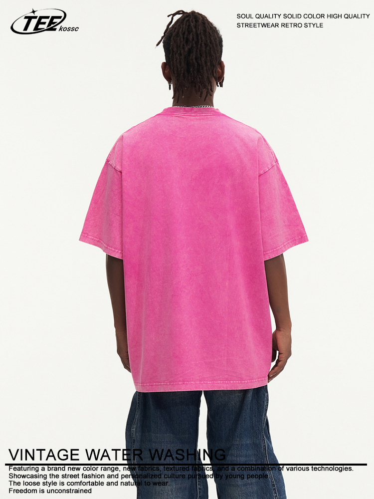 Été lavé T-shirt hommes femmes coton ample col rond surdimensionné T-shirt Couple coréen Y2k hauts décontracté Vintage à manches courtes T-shirt