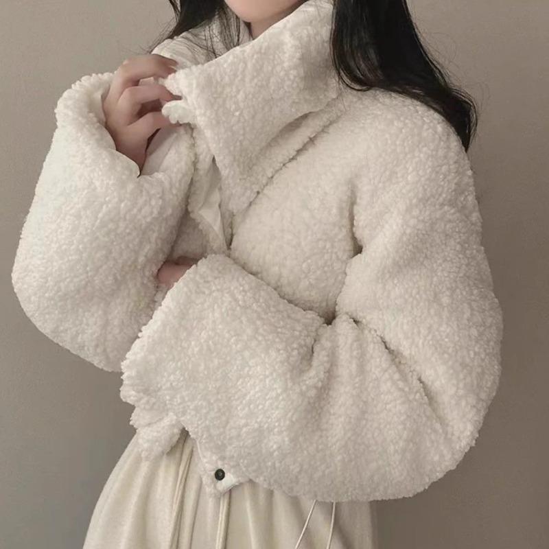 Veste d'hiver en coton pour femme, manteau polyvalent, slim, manches longues, revers court, chaud, épais, Vintage, nouveau, confortable et polyvalent