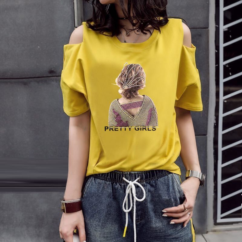 T-shirt mi-long à manches courtes pour femme, vêtement d'été Sexy, décontracté, ample, à la mode