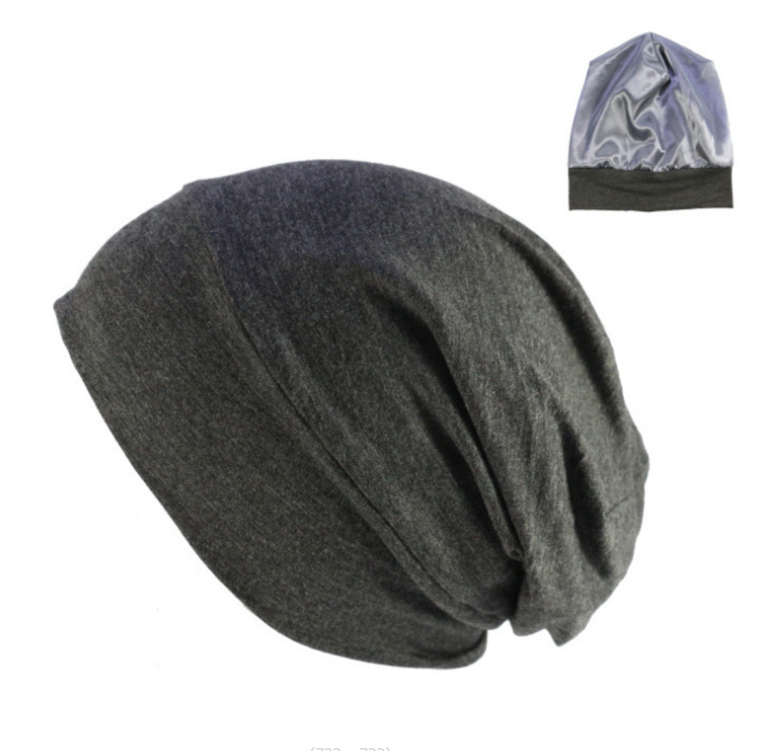 Bonnet à cheveux doublé en satin pour hommes et femmes, bonnet de nuit élastique en coton de bambou, bonnet injullies Skullies, enveloppement de sauna pour cheveux bouclés