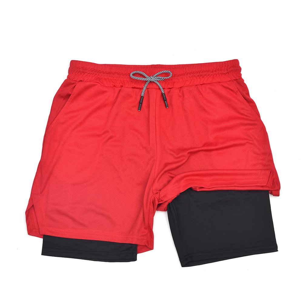 Short de Sport 2 en 1 pour hommes, vêtements de Sport, Short de course à Double pont, bas de plage, été, Fitness, entraînement, Jogging, pantalons courts pour hommes