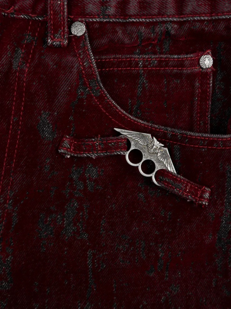 Jeans pour hommes style vintage américain, pantalon en denim évasé floqué, coupe ample unisexe Harajuku, streetwear tendance, style Ins, nouveauté