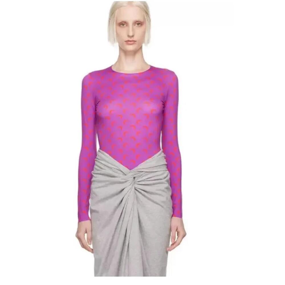 Chemise à manches longues pour femmes, hauts à la mode coréenne, motif de lune violette, doux, élastique, Slim, protection solaire en soie glacée, t-shirt polyvalent, automne