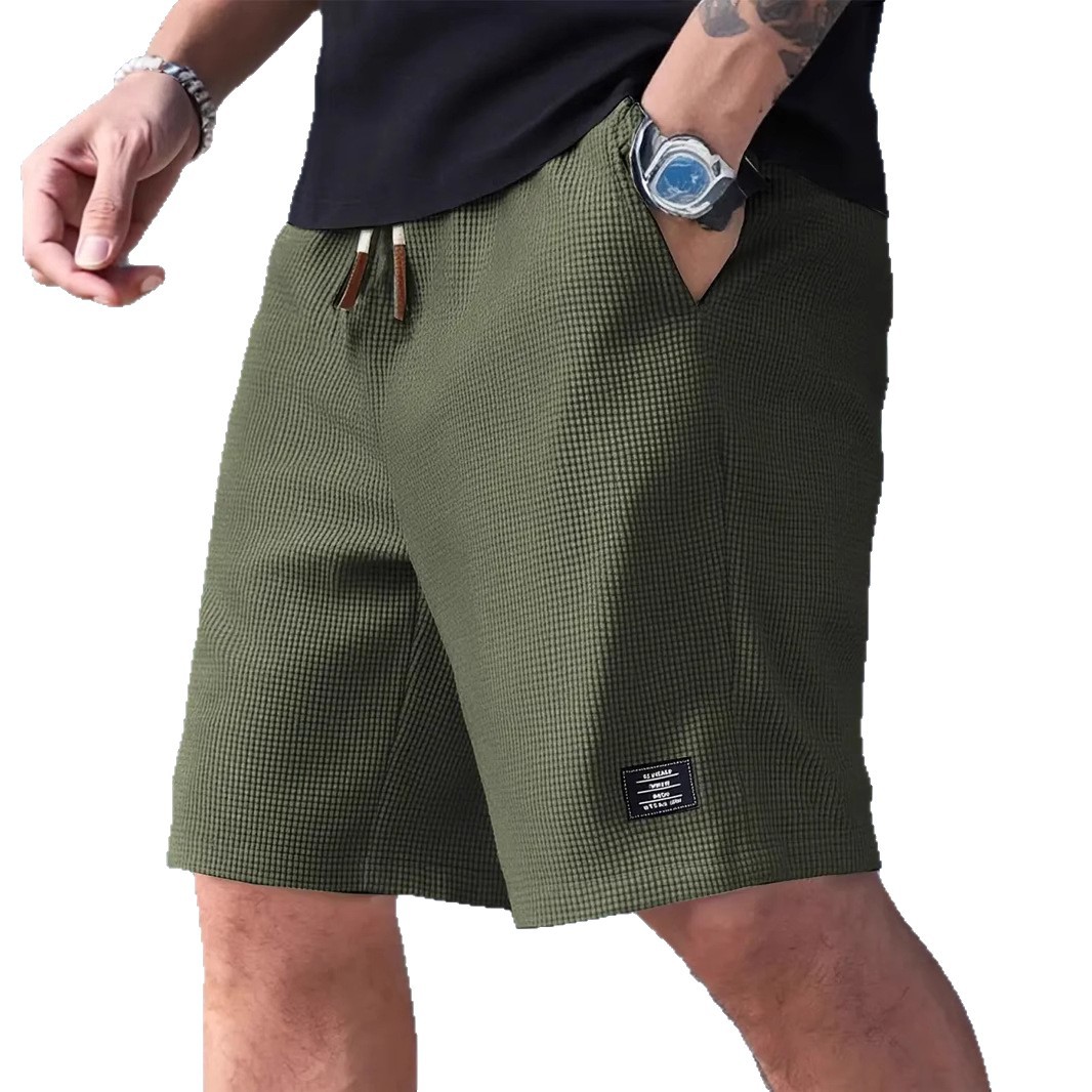 Pantalons décontractés pour hommes, shorts de plage, vêtements de sport, tissu texturé à la mode, respirant