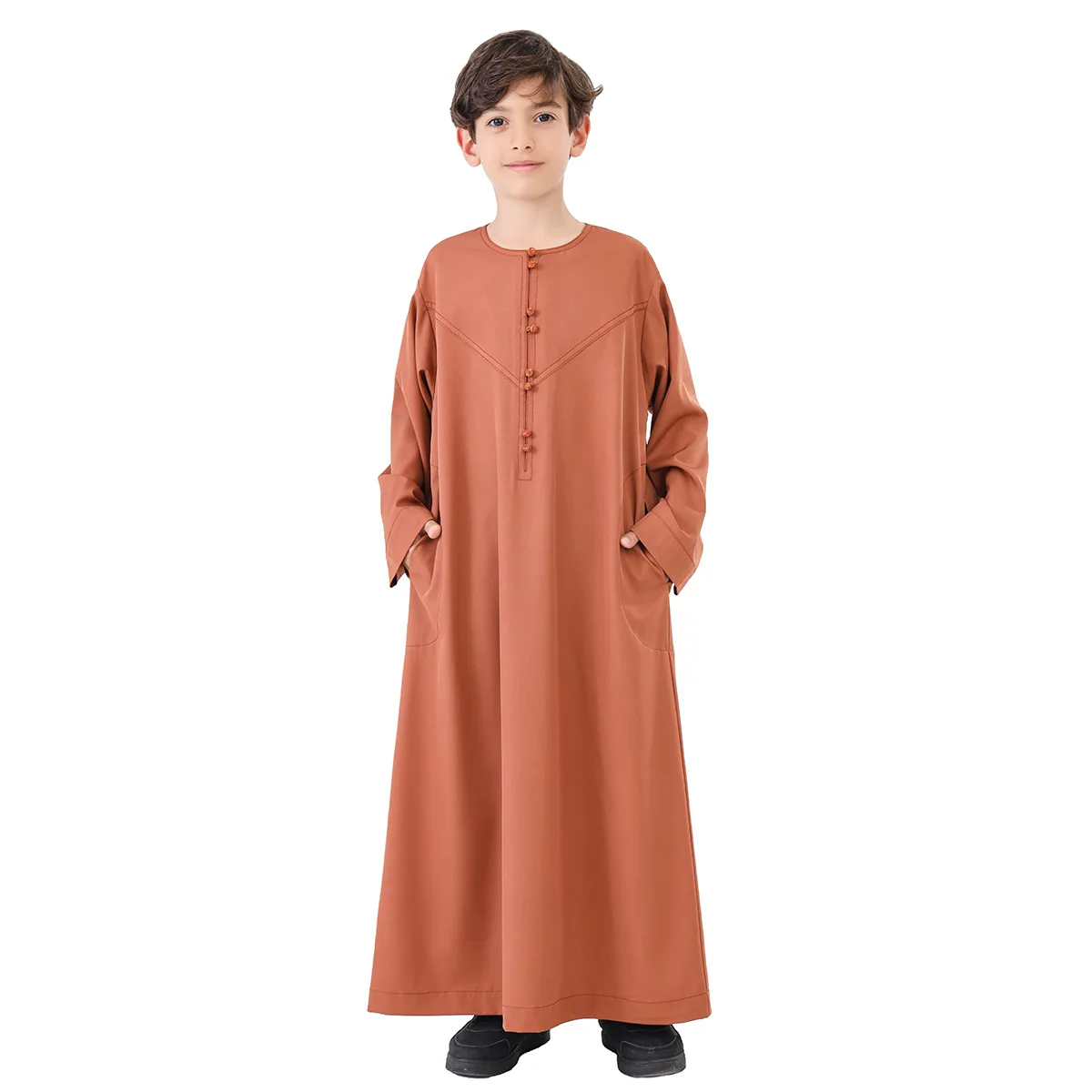 Eid garçons vêtements musulmans Robe arabe saoudienne enfants Abaya caftan prière Islam vêtements enfant Abaya Robe Ramadan Jubba Thobe Djellaba