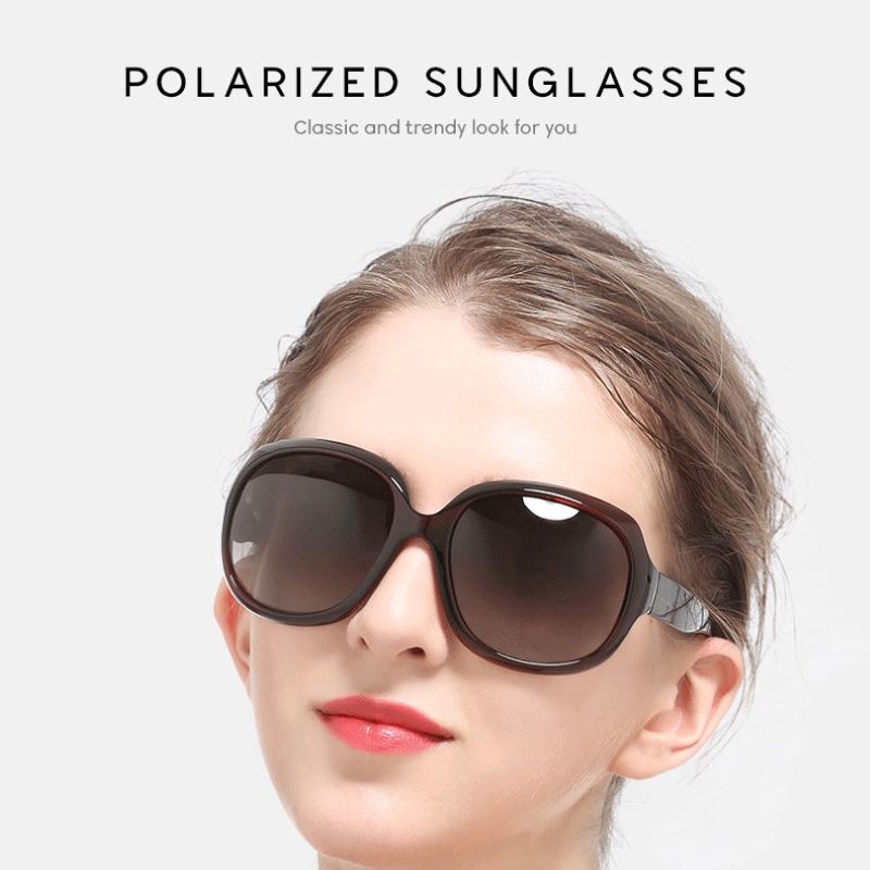 Lunettes de soleil polarisées pour femmes, surdimensionnées, tendance, protection UV400, style sportif et simple