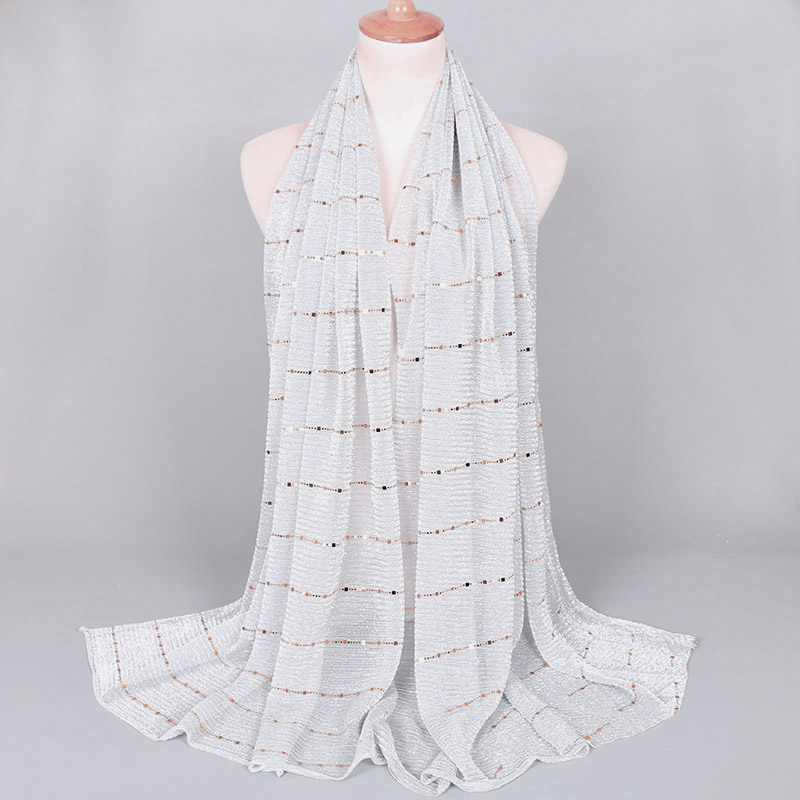 Écharpe fine à paillettes pour femmes, châle élastique léger et élégant, à la mode, paillettes scintillantes, châles de fête, 180x65cm, été