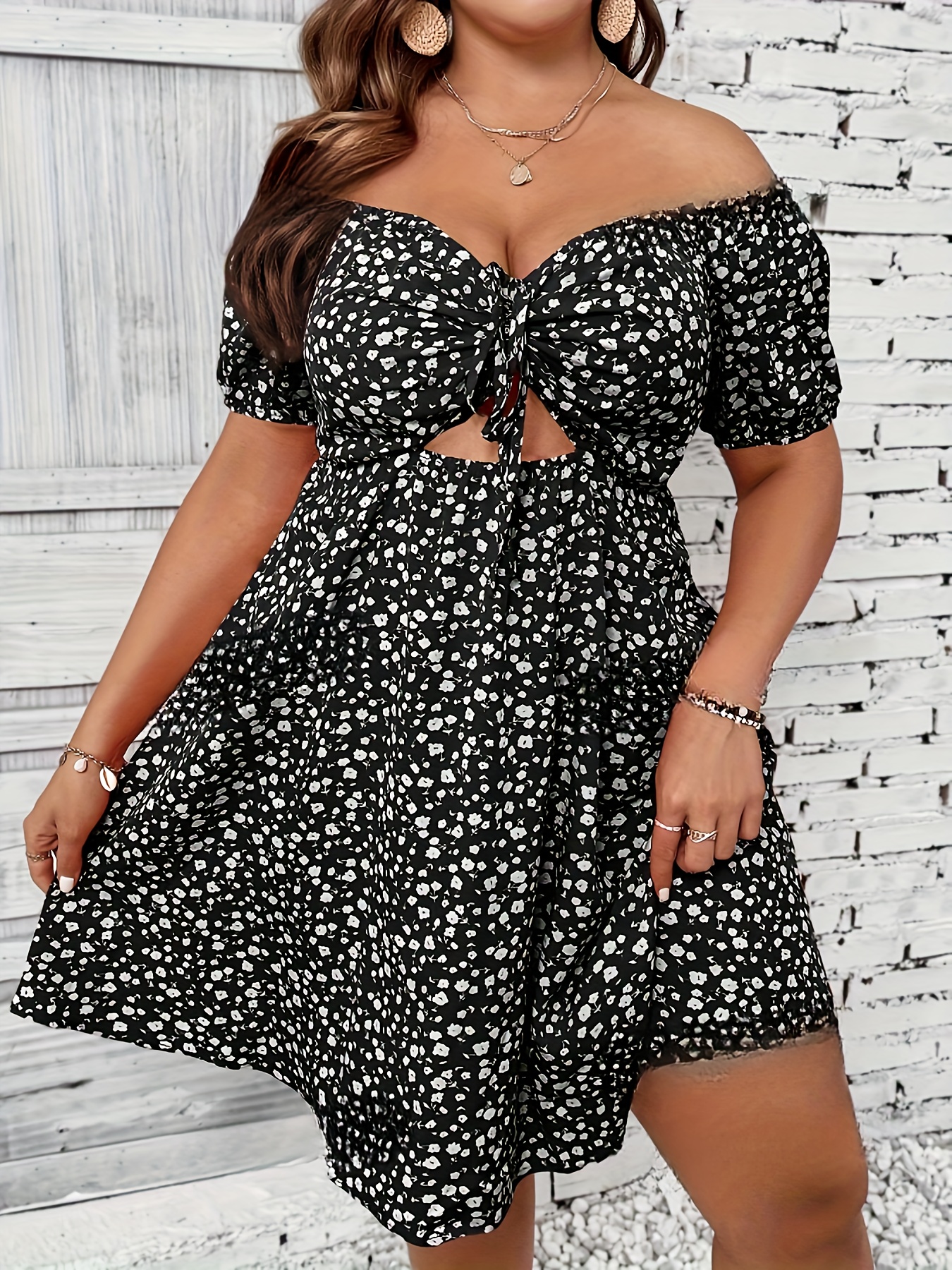 Grande taille été femmes élégant imprimé fleuri robe décontracté vacances hors de l'épaule robes sans bretelles