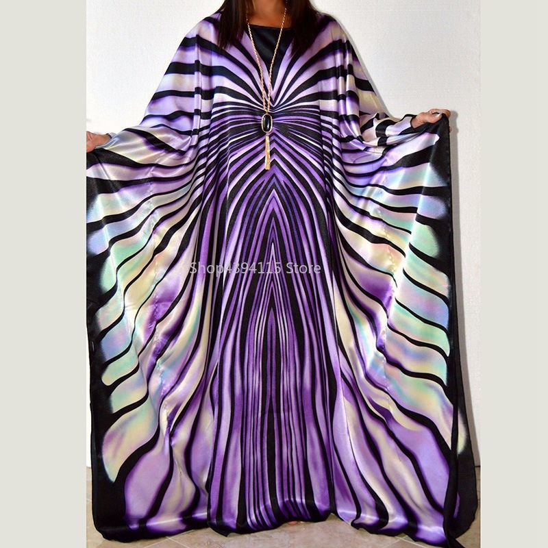 Robe Africaine Longue à Rayures Zébrées pour Femme, Imprimé, Grande Taille, Taille Libre, Maxi, Mode 2025