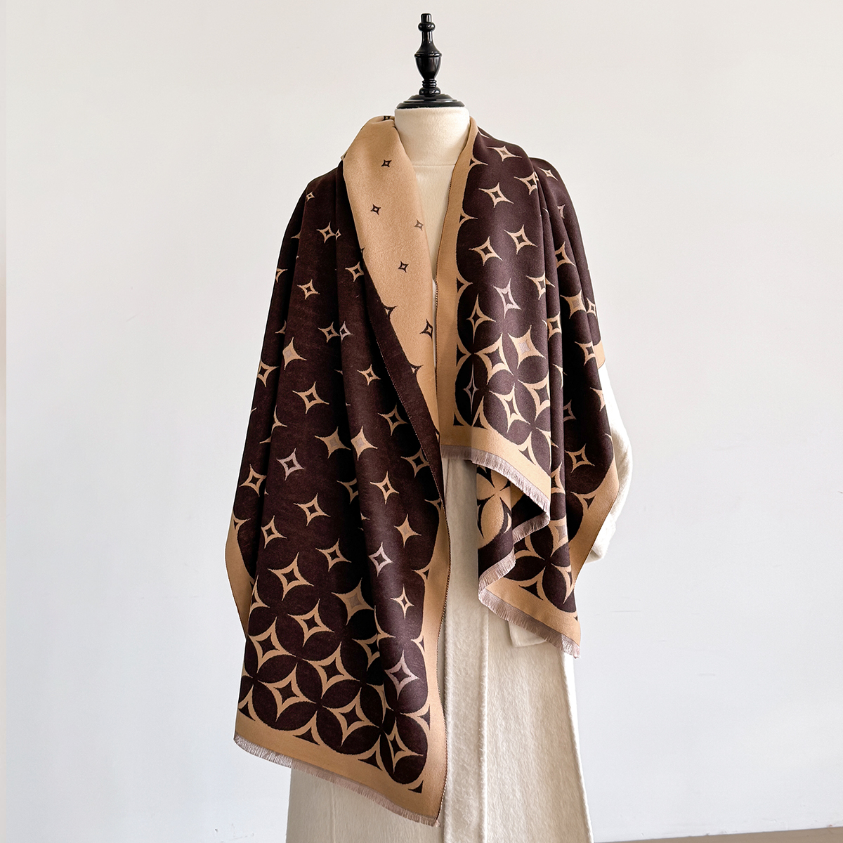 Écharpe d'hiver de luxe femmes cachemire chaud Pashmina marque Foulard femme châles enveloppes épais doux Bufanda Poncho foulards étole