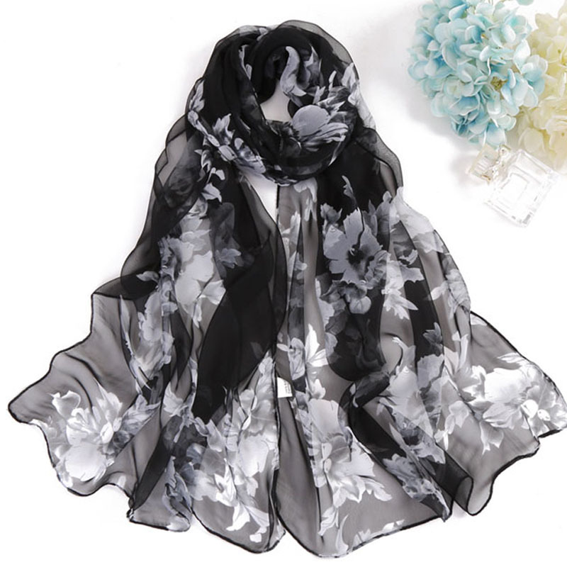 Foulard en Mousseline de Soie Imprimé Floral pour Femme, Châle observateur et Fin, Protection Solaire, Bande de Sauna de Plage Ronde, Printemps et Été