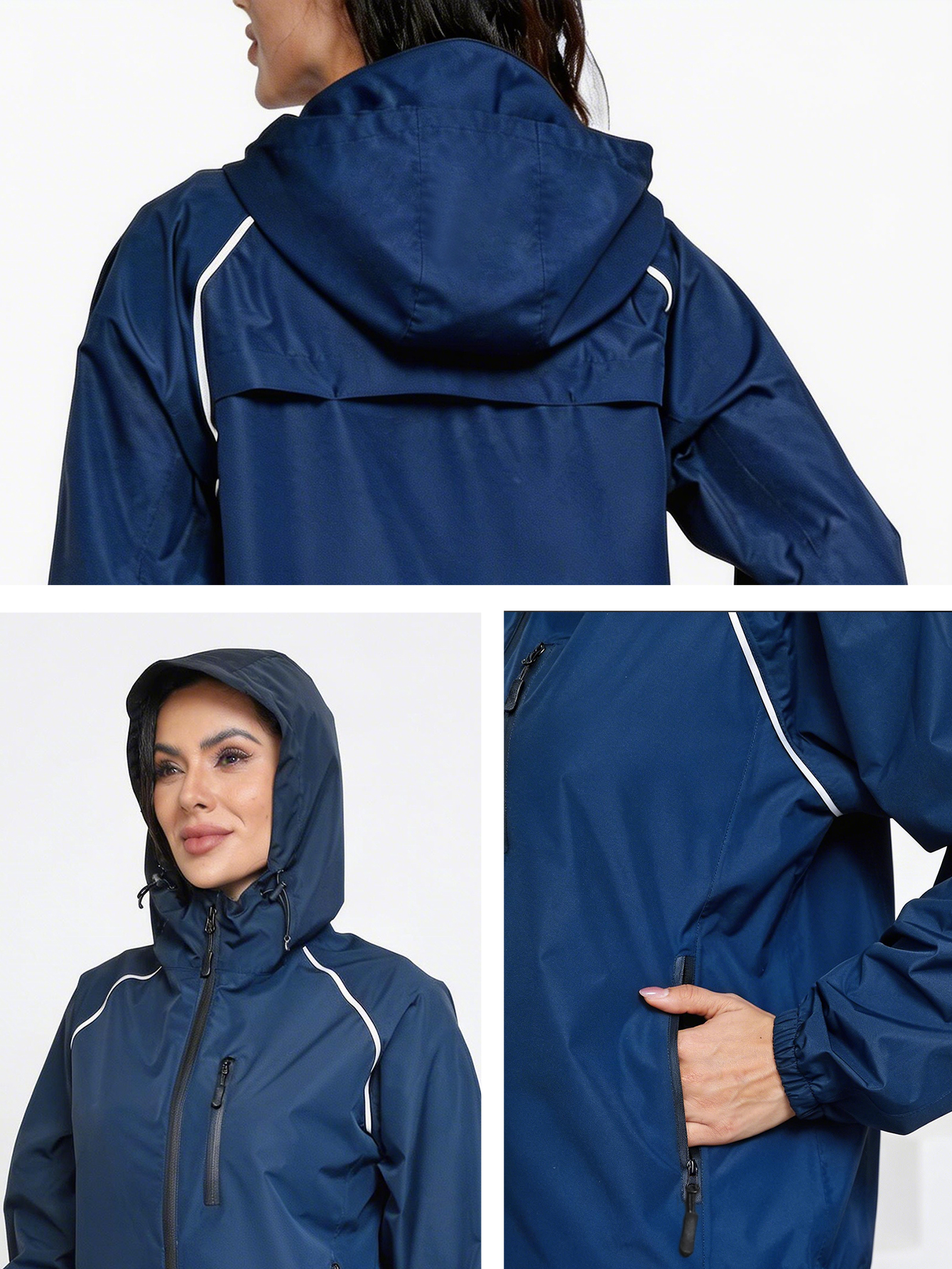 Veste à capuche imperméable et coupe-vent pour femmes, veste de sport respirante à manches longues, veste de sport de randonnée perméable à l'humidité