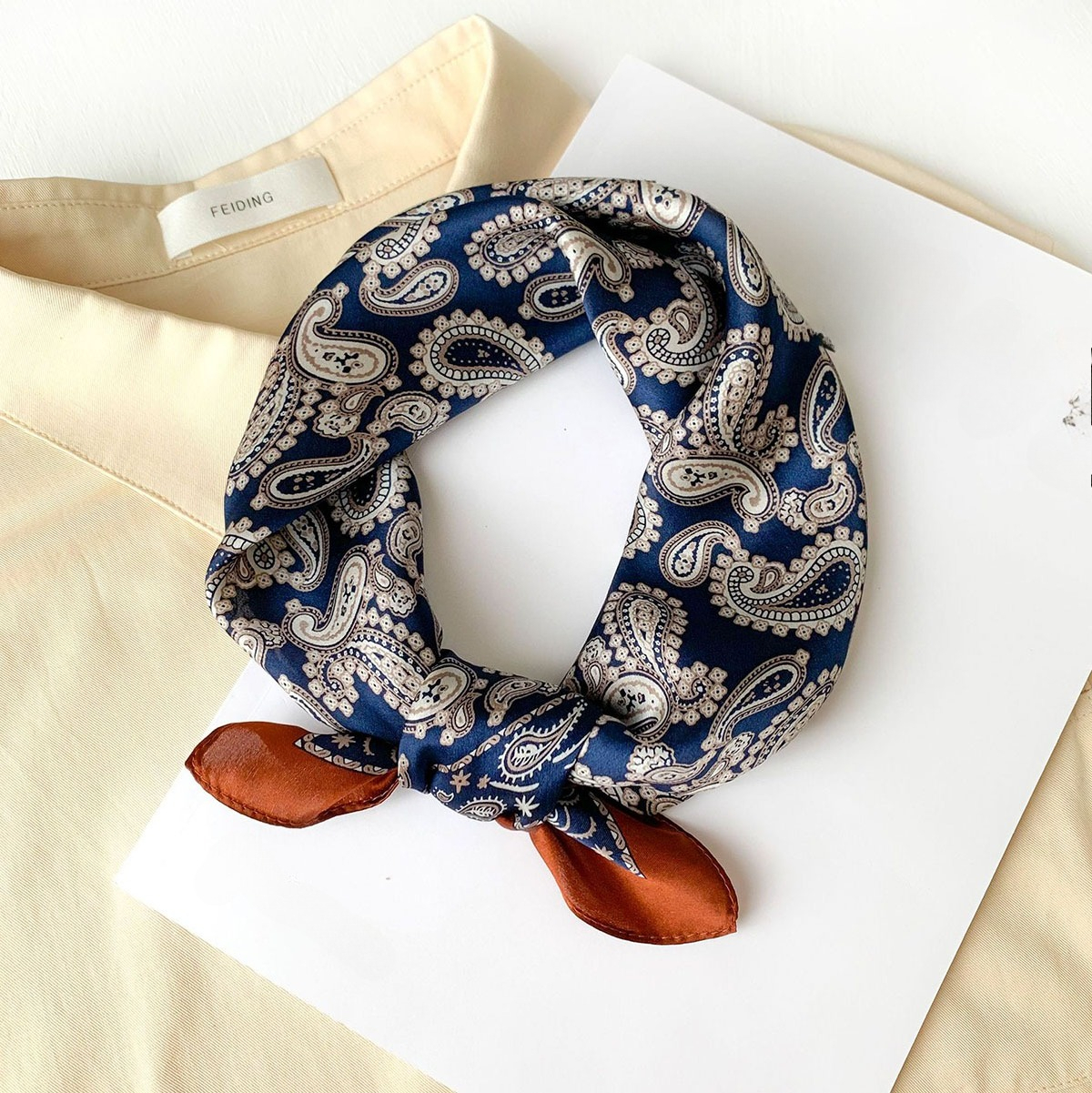 Nouveau Foulard Carré 100% Soie Véritable Imprimé Paisley pour Femme, Châle, Bandana, Bandeau, Hijab, Pashmina, Poncho