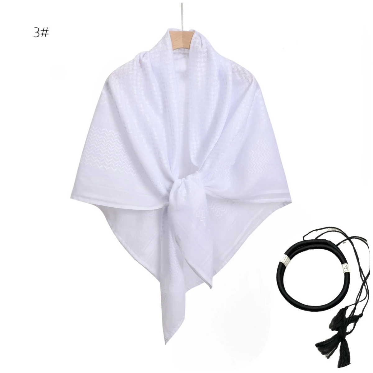 Arabe Shemagh musulman Keffiyeh tête enveloppement tactique désert tête cou écharpe militaire châle arabe écharpe chapeaux avec corde Agal