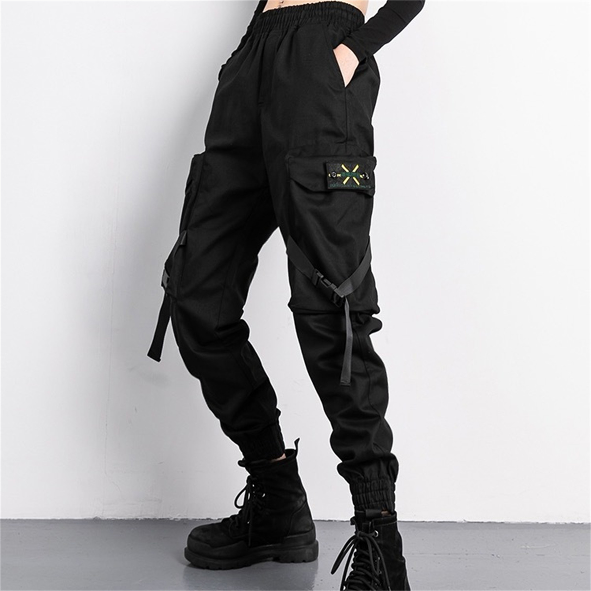 Mode coréenne Cargo pantalon femmes taille haute ample Baggy tactique pantalons de survêtement mode Hip Hop Harajuku Joggers pantalon femme