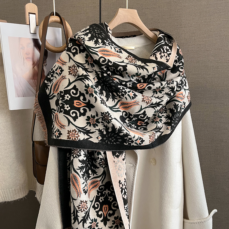 Écharpe chaude en cachemire pour femmes, couverture Pashmina de luxe, châle épais, foulard à la mode, Bufanda, Poncho, hiver 2024