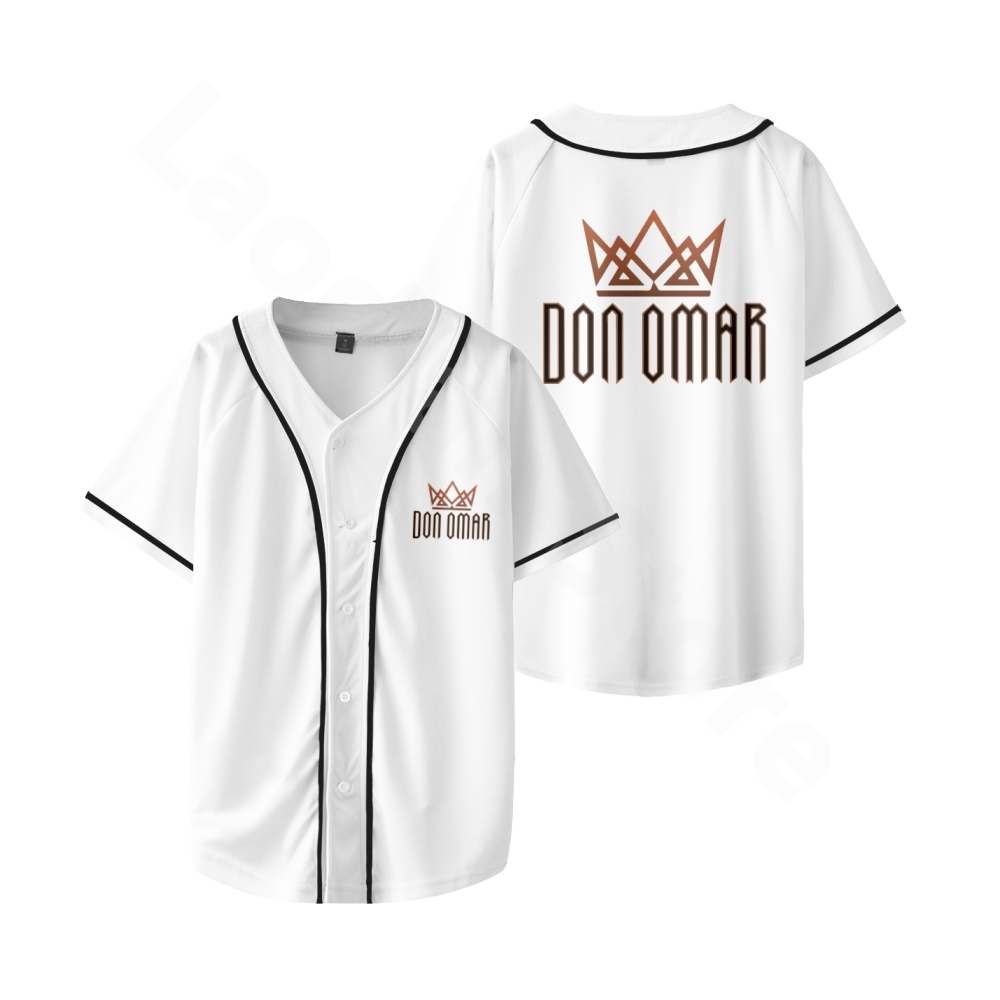 Maillot de Baseball Décontracté avec Col en V et Manches Courtes, Chemise Vintage, Veste Hip Hop, à la Mode, Uniforme, Don Omar, Retour à Reggaeton Tour