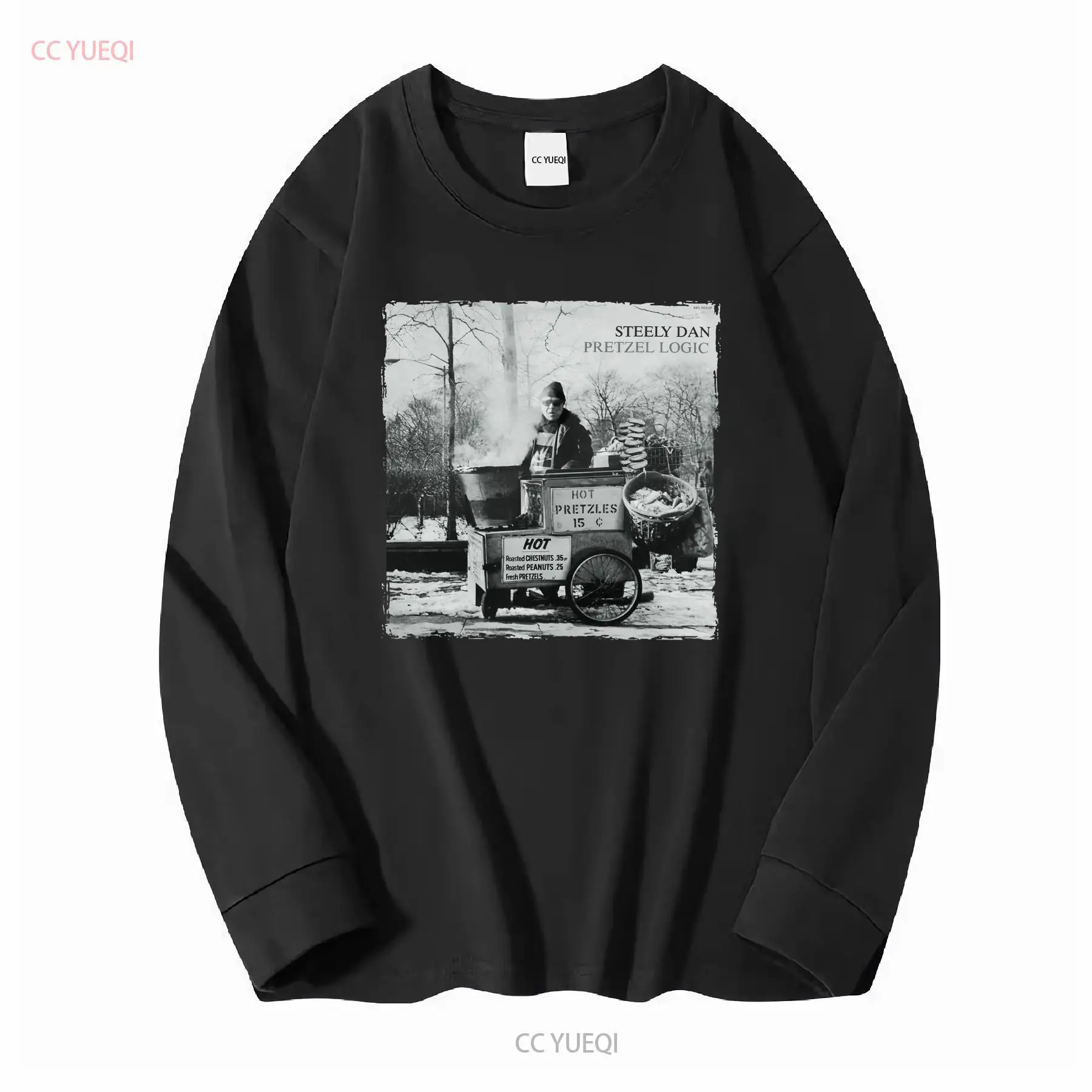 T-shirt en coton Steely Dan Pretzel Logic Walter Becker Donald Fagen manches longues ou courtes vintage lavé homme polyvalent