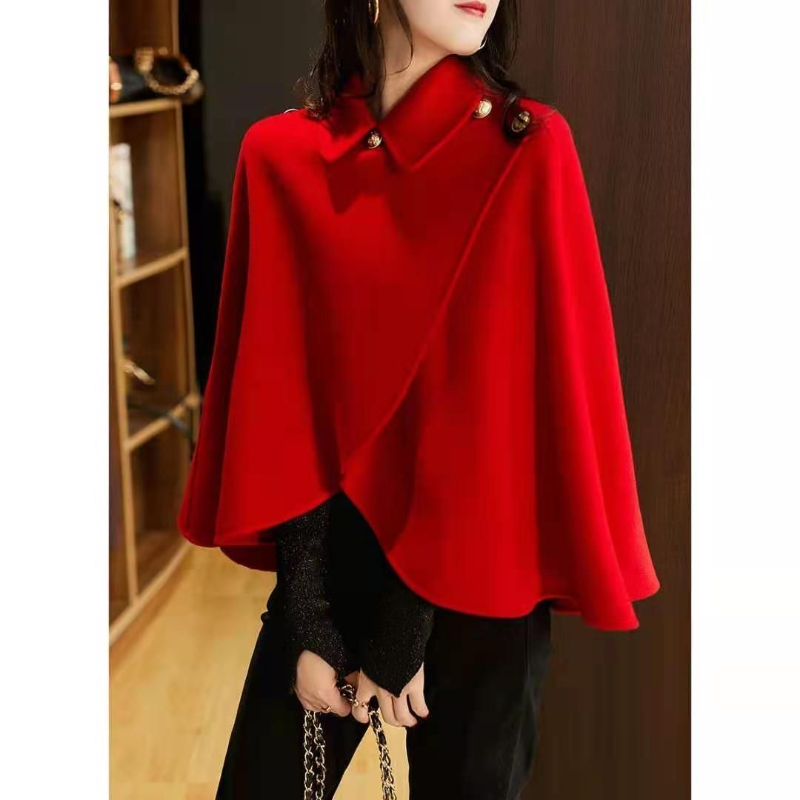 Châle automne hiver nouvelle laine manteau coréen court tempérament Cape Cape