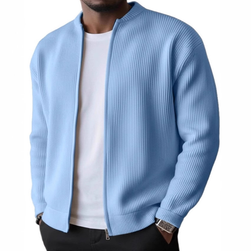 Veste à manches longues pour homme, style européen et américain, décontractée, simple, unie, polyvalente et confortable, automne/hiver 2025.