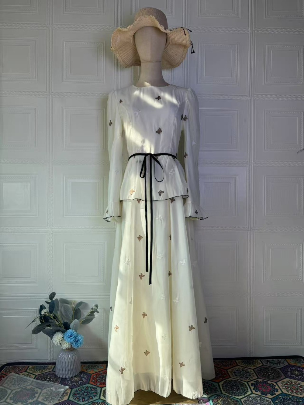 Eid femmes Robe musulmane Abaya imprimer à lacets pansement dubaï robes Largos robes longues Robe arabe fête Caftan Jalabiya Ramadan