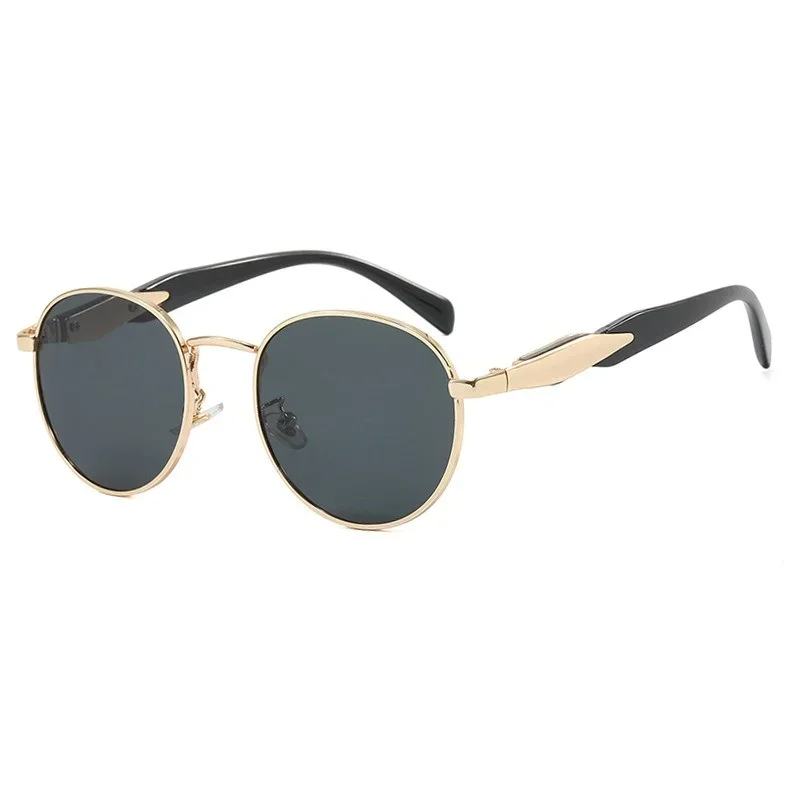 Lunettes de soleil rondes Vintage en métal pour femmes, nouvelle mode rétro, marque de styliste Ins, tendance, UV400