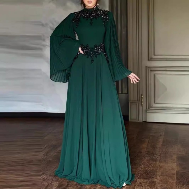 Robe de soirée sexy en dentelle pour femmes, fleur, bord de mode, automne, hiver, nouveau style