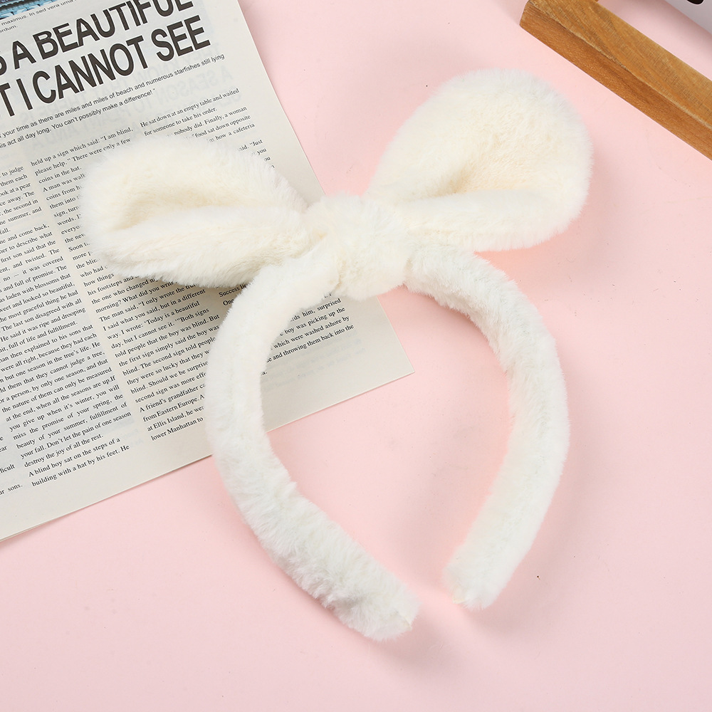 1 bandeau pour cheveux, mignon, grandes oreilles de lapin, pour femmes, nouvelle carte de cheveux en peluche pour le lavage du visage, automne et hiver 2024