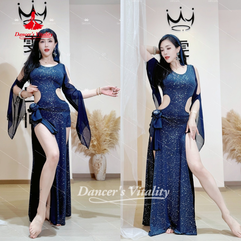 Costume de spectacle de danse du ventre pour femmes adultes, vêtements d'entraînement de danse orientale Shaabi Baladi Saidi, vitalité de danseuse