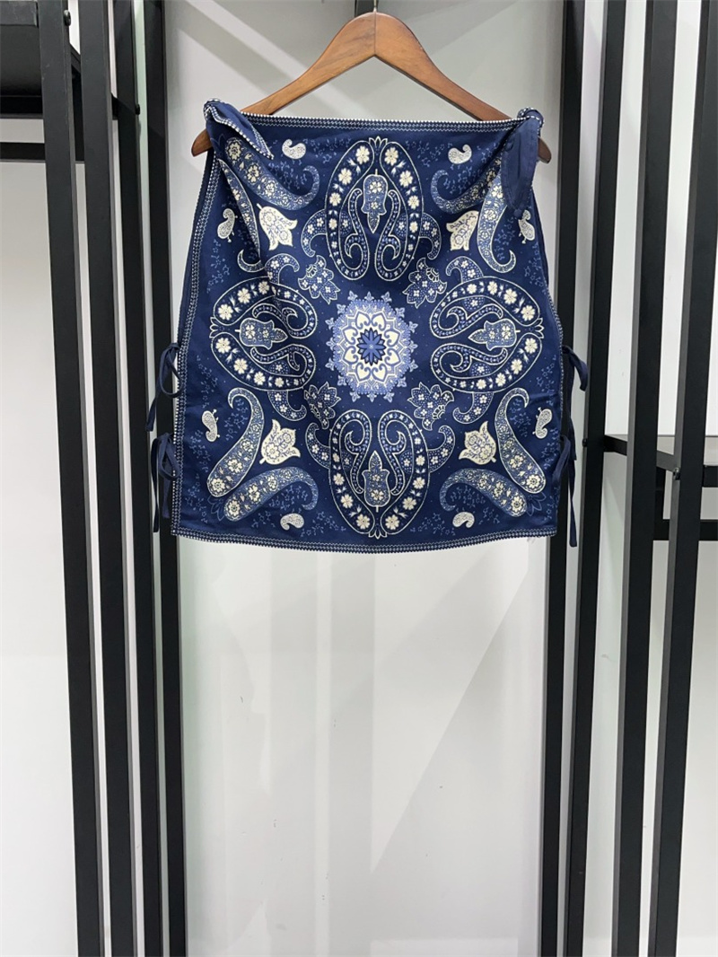 Ensemble 2 pièces bohème Paisley pour femme : haut court à nouer + jupe midi à taille élastique – Tenue de vacances