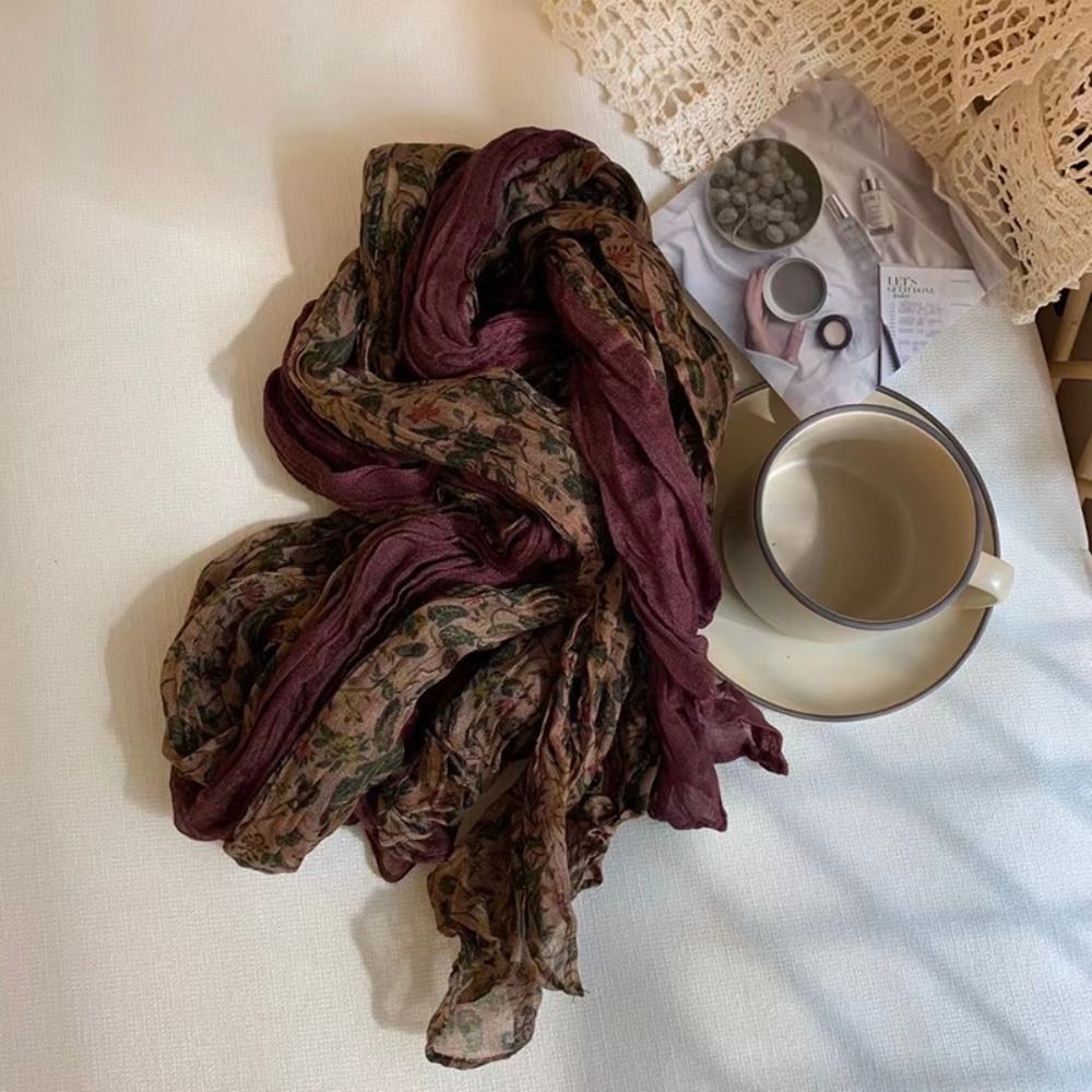 Mode automne hiver coton lin écharpe Vintage garder au chaud plissé imprimé écharpe carré marque de luxe concepteur châle enveloppement