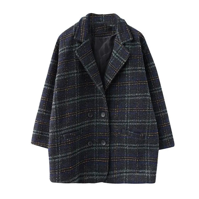 Manteau à carreaux pour femmes, nouvelle édition coréenne, Style occidental rétro, âge réduit, petit manteau à muffler parfumé pour femmes WF, printemps 2025