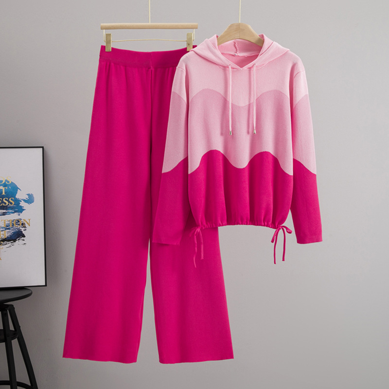 Costume en tricot musulman pour femmes, ensemble 2 pièces, pull à capuche, pull tricoté, pantalon à jambes larges, survêtement de Sport, tenues d'automne 2025