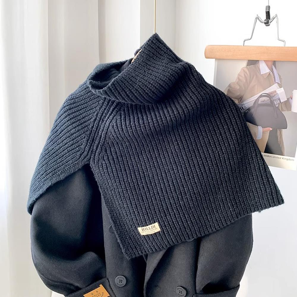 Écharpe à col roulé fendu pour femmes et filles, écharpes de mode coréenne, écharpes de pull doux, écharpes épaisses pour l'hiver, col roulé de la présidence