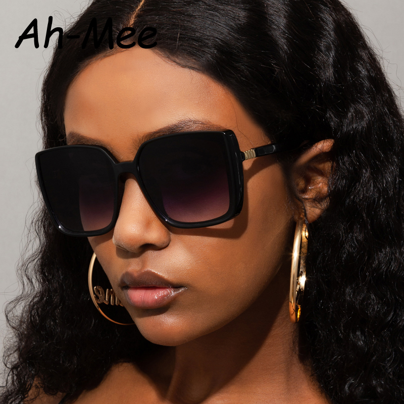 Lunettes de soleil carrées surdimensionnées pour hommes et femmes, marque de styliste, tendance, grande monture, verres dégradés