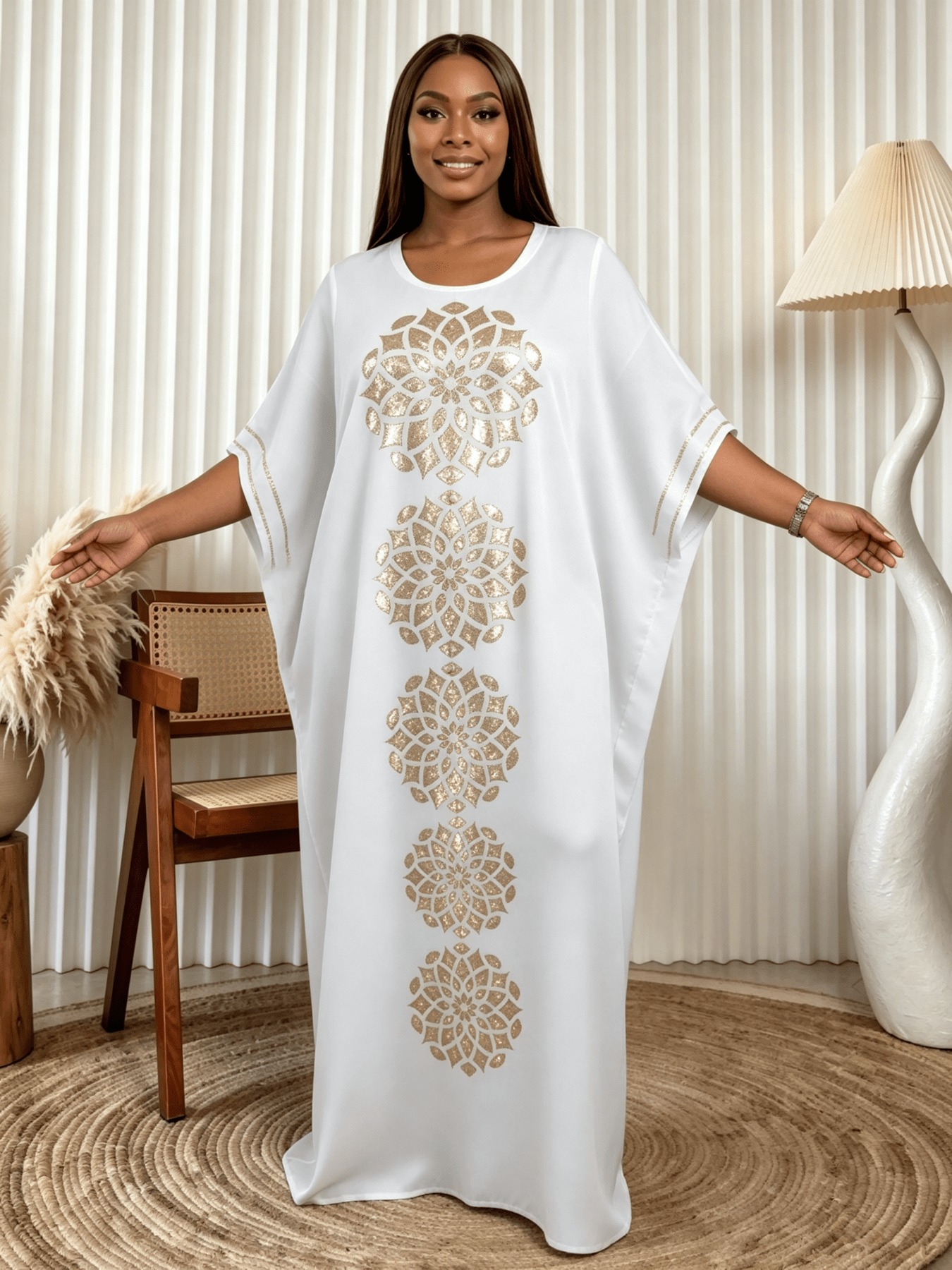 Robe Abaya musulmane grande taille avec hijab assorti, robe traditionnelle du Moyen-Orient à imprimé africain et strass pour femmes