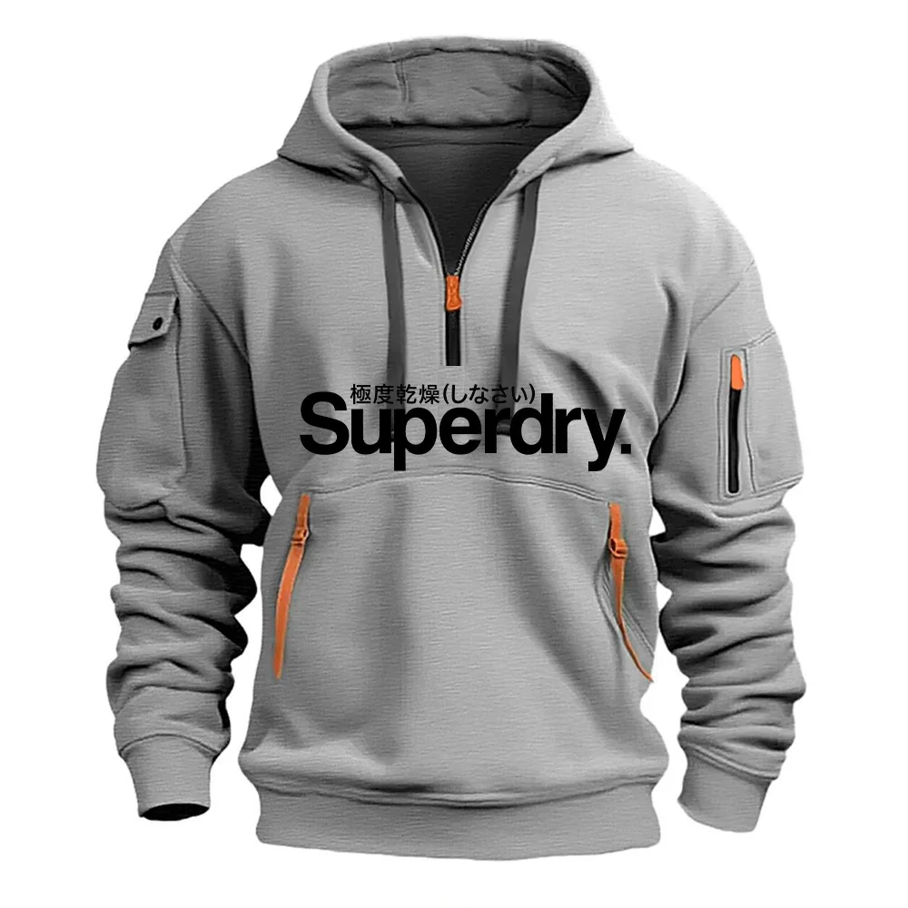 Sweat-shirt à capuche pour hommes, ample, à la mode, pour jogging en plein air et fitness, nouvelle collection automne et hiver 2025