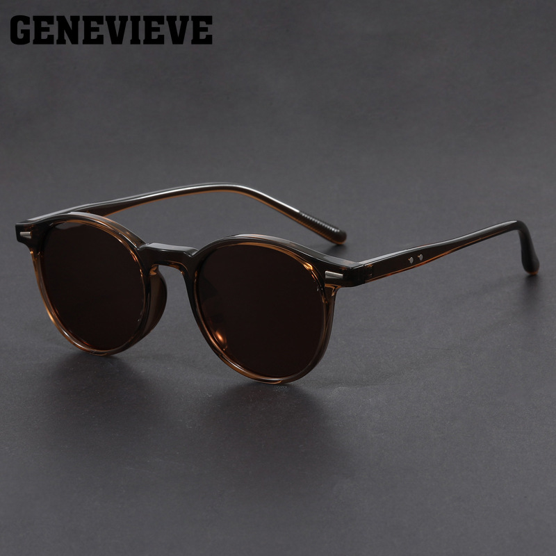 GENEVIEVE – lunettes de soleil polarisées pour hommes et femmes, monture ronde géométrique Simple, Protection UV, Prescription personnalisable 1080