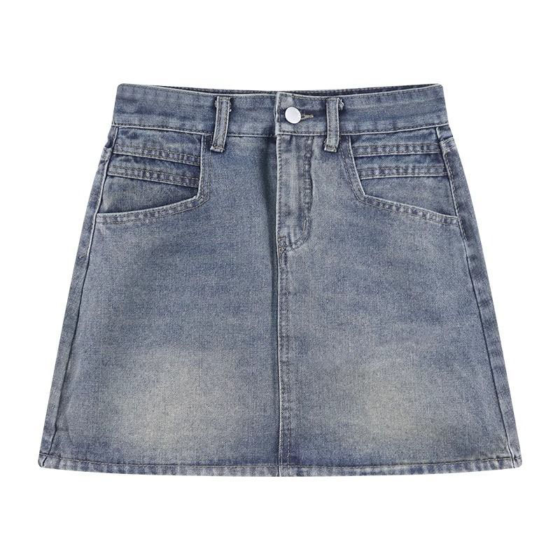 Jupes en Jean pour femmes, Vintage, taille haute, coupe cintrée, délavée, Mini jupes pour femmes, nouvelle mode Y2K, jupes courtes trapèze, 2025