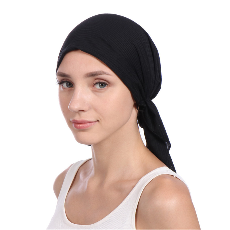 Chapeaux de foulard en coton élastique monochromatique pour femmes, turban musulman, bonnet, hijab intérieur, casquettes turbfamilcaps, nouvelle mode, 600