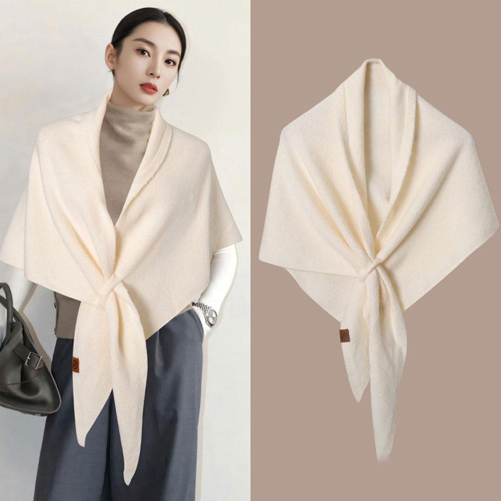 Mode coréenne Triangle écharpe châle femmes cou enveloppement laine mélangée femme épaissi chaud épaule châle cadeau d'hiver