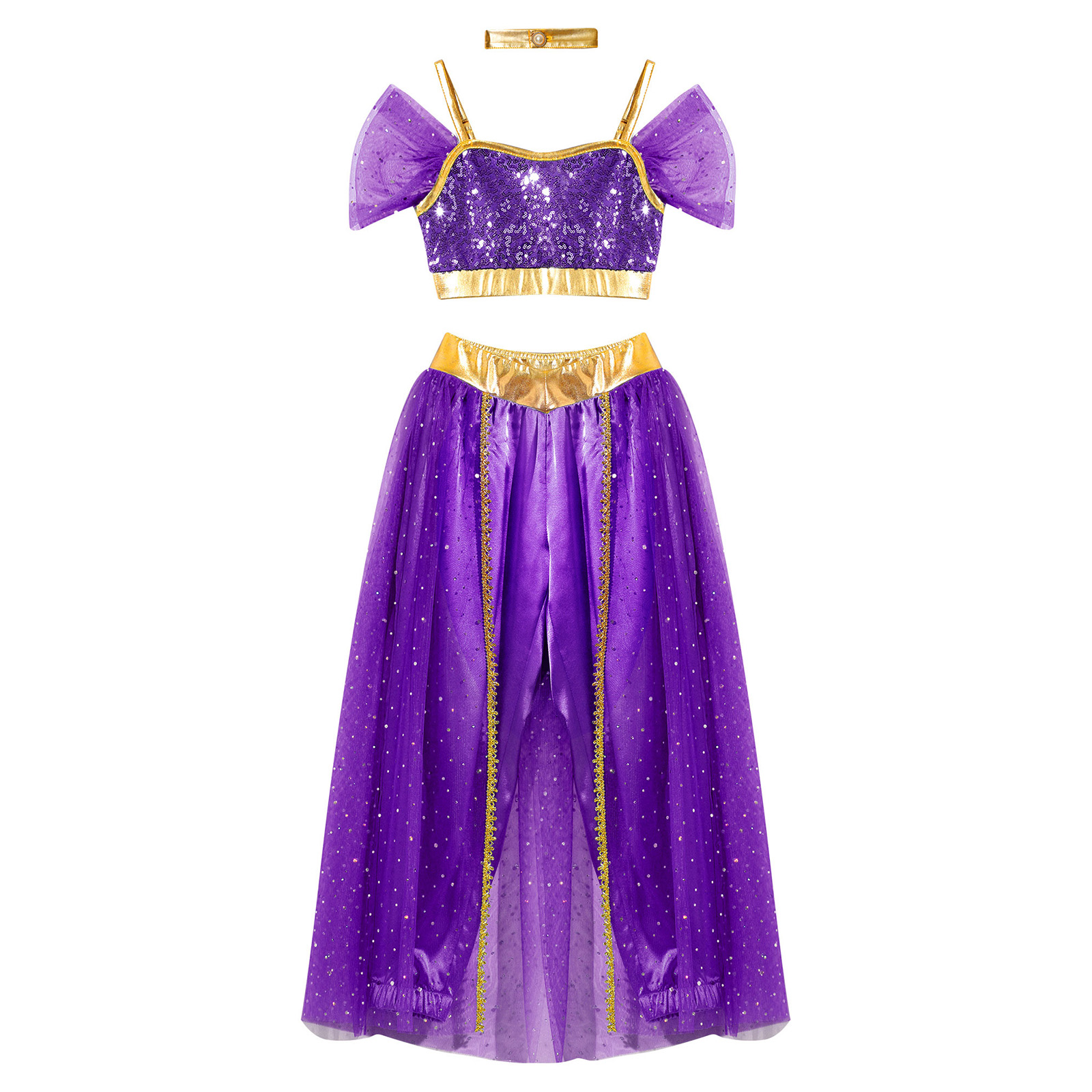 Déguisement de Princesse Arabe pour Fille, Tenue de Carnaval, Spectacle sur Scène, brevdu Ventre Arabe, Tenue de ix